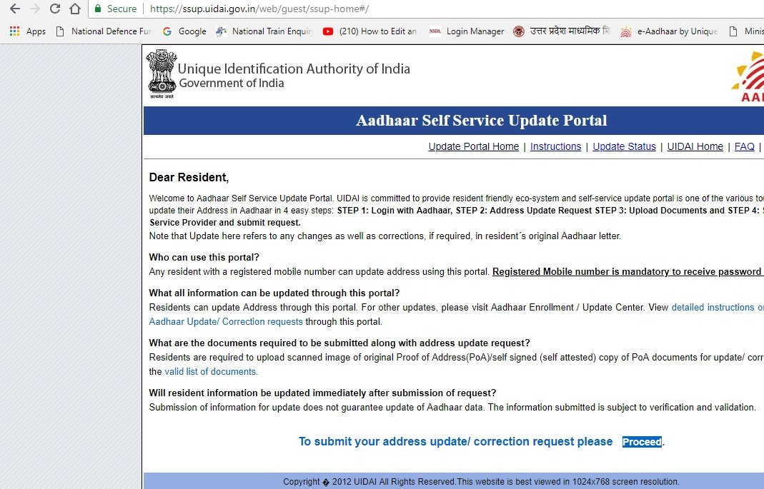 Aadhaar Card Update