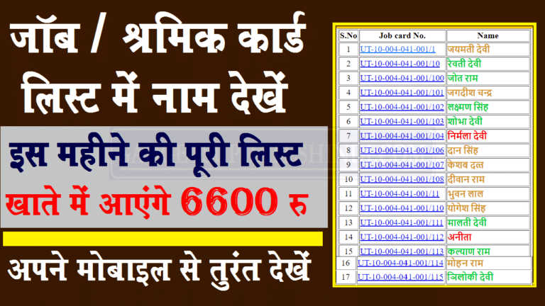 DOWNLOAD JOB CARD LIST ONLINE