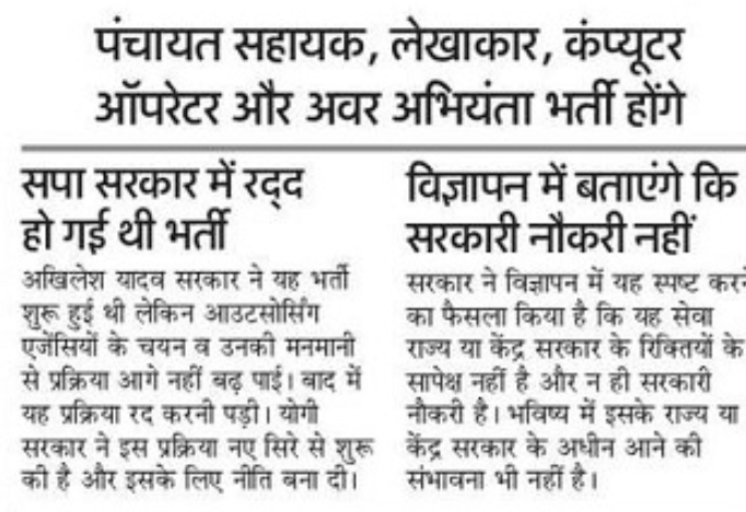 UP Gram Panchayat Sahayak Bharati