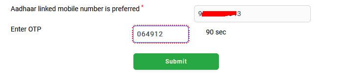 Eshramik link mobile number type in aadhar card