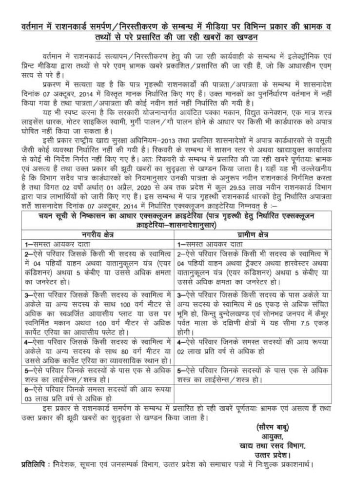 Ration Card New Rule 2022