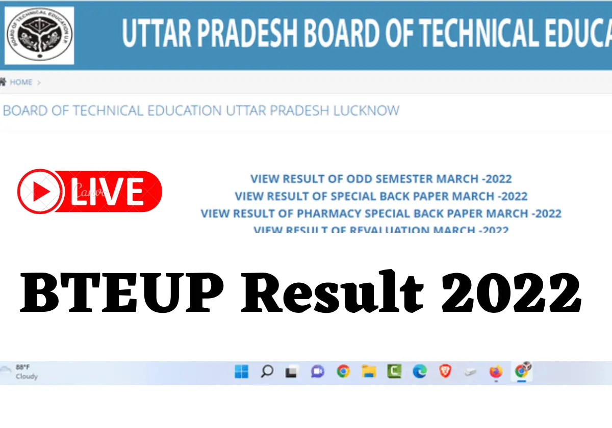 BTEUP Result 2022 Live Report
