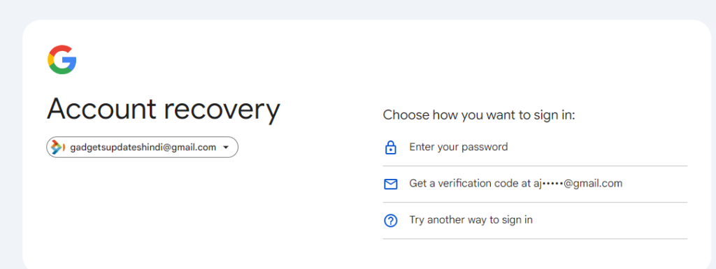 Gmail Account recovery