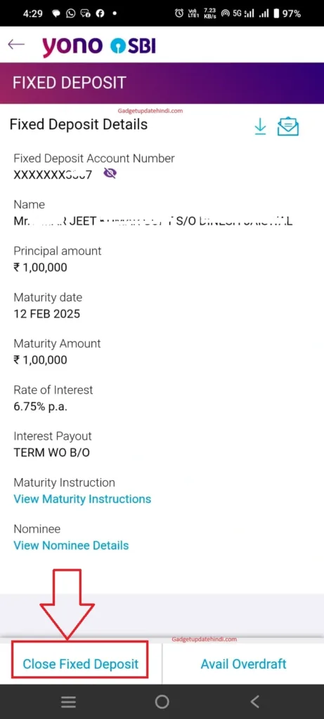 sbi fd premature withdrawal