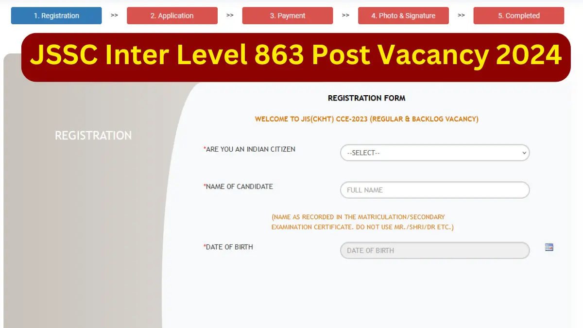 JSSC Inter Level 863 Post Vacancy 2024
