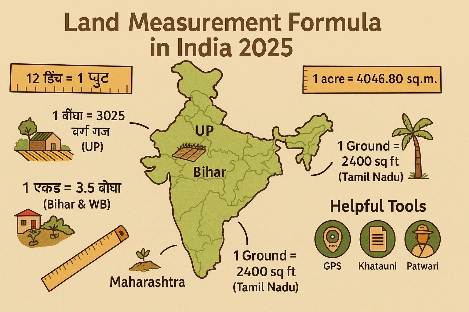 Land Measurement Formula In India