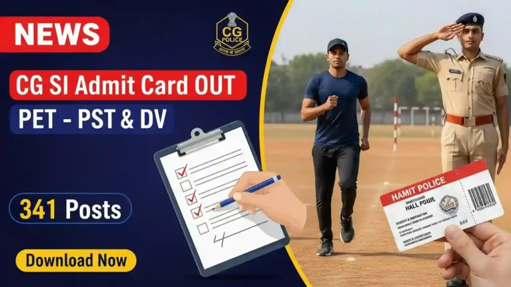 CG SI PET PST DV Admit Card 2025 Released