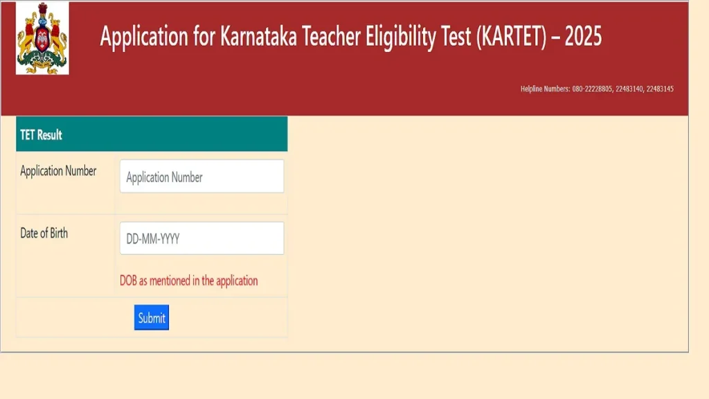 Download Karnataka KARTET Result 2025 Online