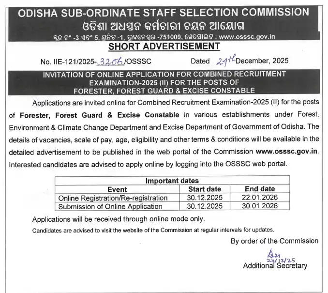 OSSSC CRE Recruitment