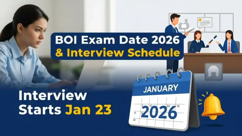 Bank of India SO Exam Date 2026