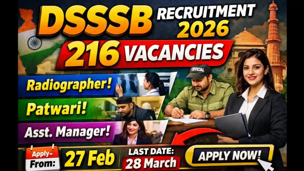 DSSSB 216 Posts Recruitment 2026