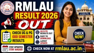 RMLAU Result 2026 – Dr. Ram Manohar Lohia Avadh University PG NEP 3rd semester Result Online at rmlau.ac.in