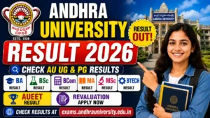 Andhra University Result 2026 Out – Check AU UG & PG LL.M SECOND SEMESTER Revaluation Result 2026 @exams.andhrauniversity.edu.in,