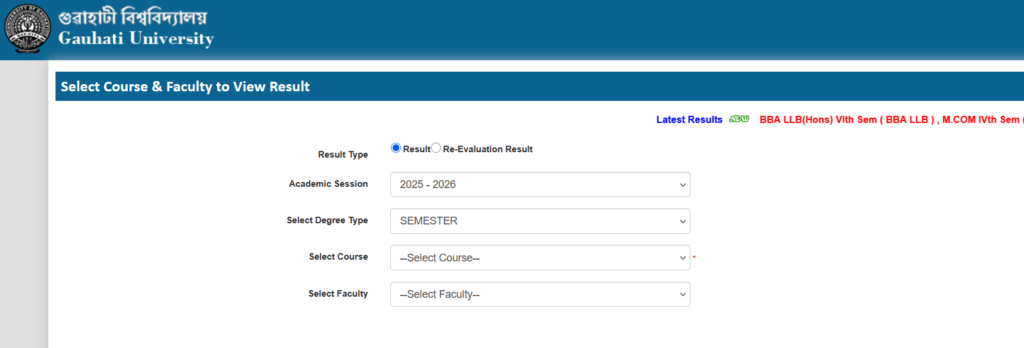 Gauhati University UG And PG Result 2026