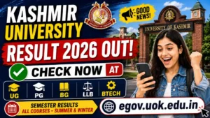 Kashmir University Result 2026 Out – Check UG, PG, B.Ed & BG 1st Semester Backlog Results @egov.uok.edu.in