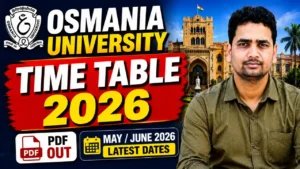 Osmania University Time Table 2026 -PGDDRM Exam Rescheduled @ ouexams.in, May/June 2026 Latest Dates
