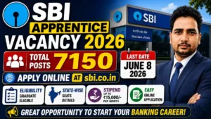 SBI Apprentice Vacancy 2026 – Apply Online for 7150 Posts at sbi.co.in, Last Date June 8, Eligibility, State-wise Seats, Date Extended