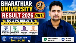 Bharathiar University Result 2026 – UG, PG Marksheet & Online Results @b-u.ac.in