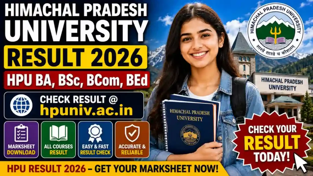 Himachal Pradesh University Result 2026 – HPU Shimla at hpuniv.ac.in