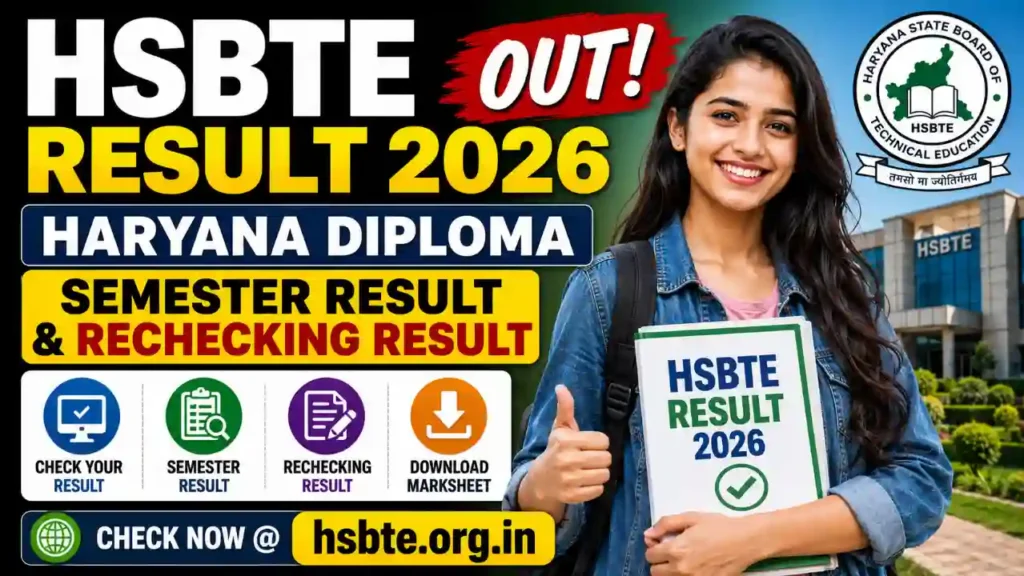 HSBTE Result 2026 – Haryana Diploma Result at hsbte.org.in