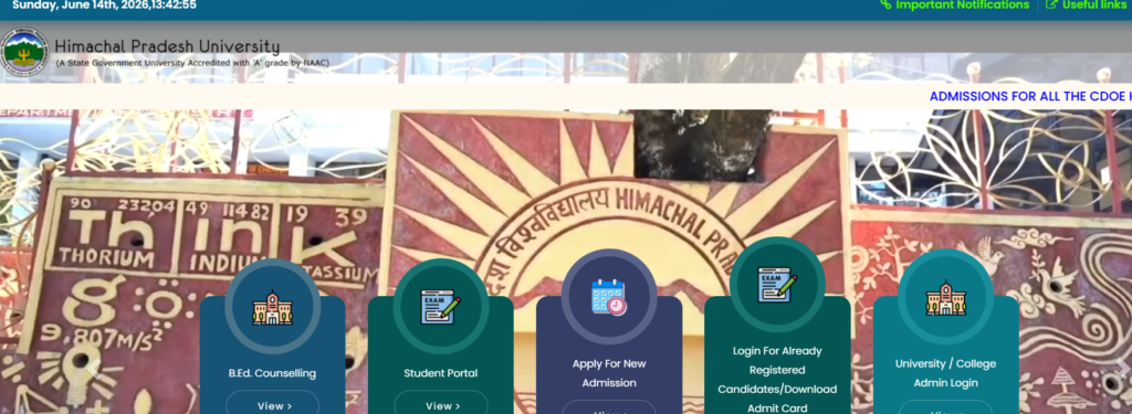 Himachal Pradesh University Result 2026 – HPU Shimla at hpuniv.ac.in