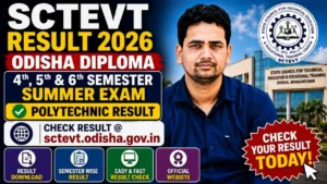 SCTEVT Result 2026 – Odisha Diploma SCTEVT 2nd Semester Result, Summer Exam, Polytechnic Result @sctevt.odisha.gov.in