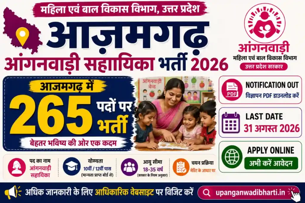 Azamgarh Anganwadi Sahayika Bharti 2026